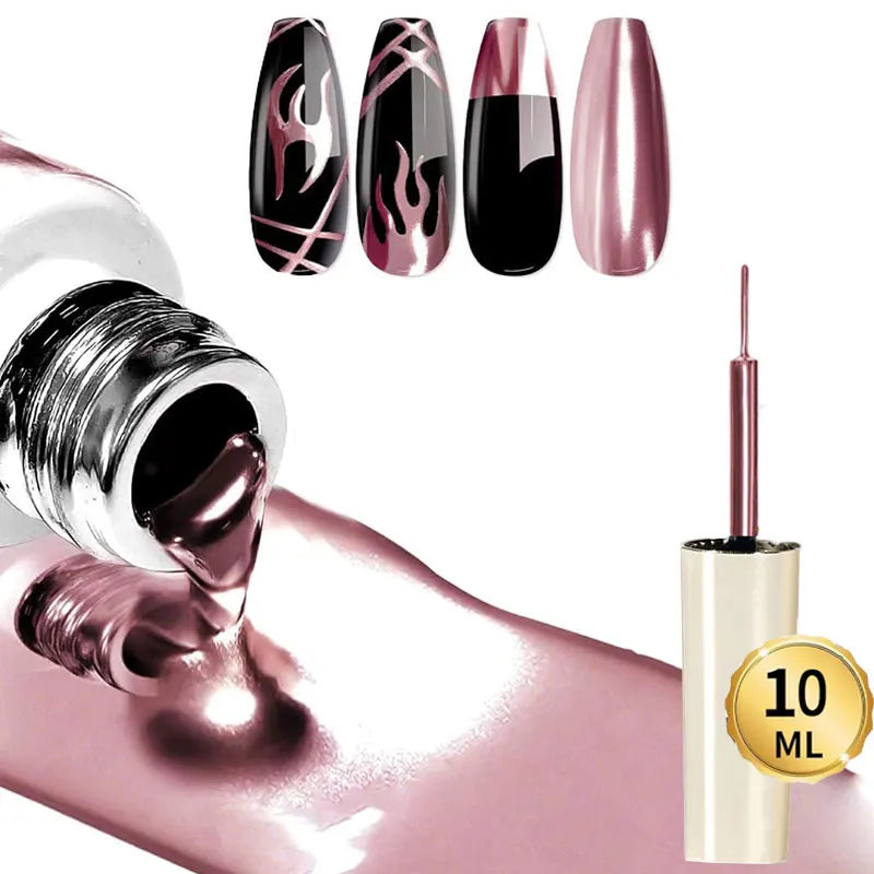 5/7/8ml Super-Bright Metallic Painting Liner Gel Polish Silver/Gold/Rose Mirror Gel Nail Polish Semi Permanent UV Nail Art Verni