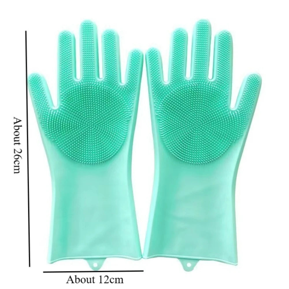2-Piece Silicone Pet Grooming Gloves: 3-in-1 Bathing, Deshedding & Massage Set