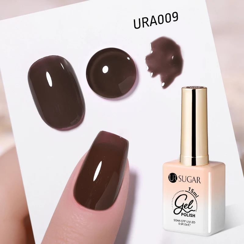 UR SUGAR 15ml Jelly Milky White Translucent Color Gel Polish Semi Permanent UV Gel Nail Art Soak Off Gel Varnish Latest Fashion