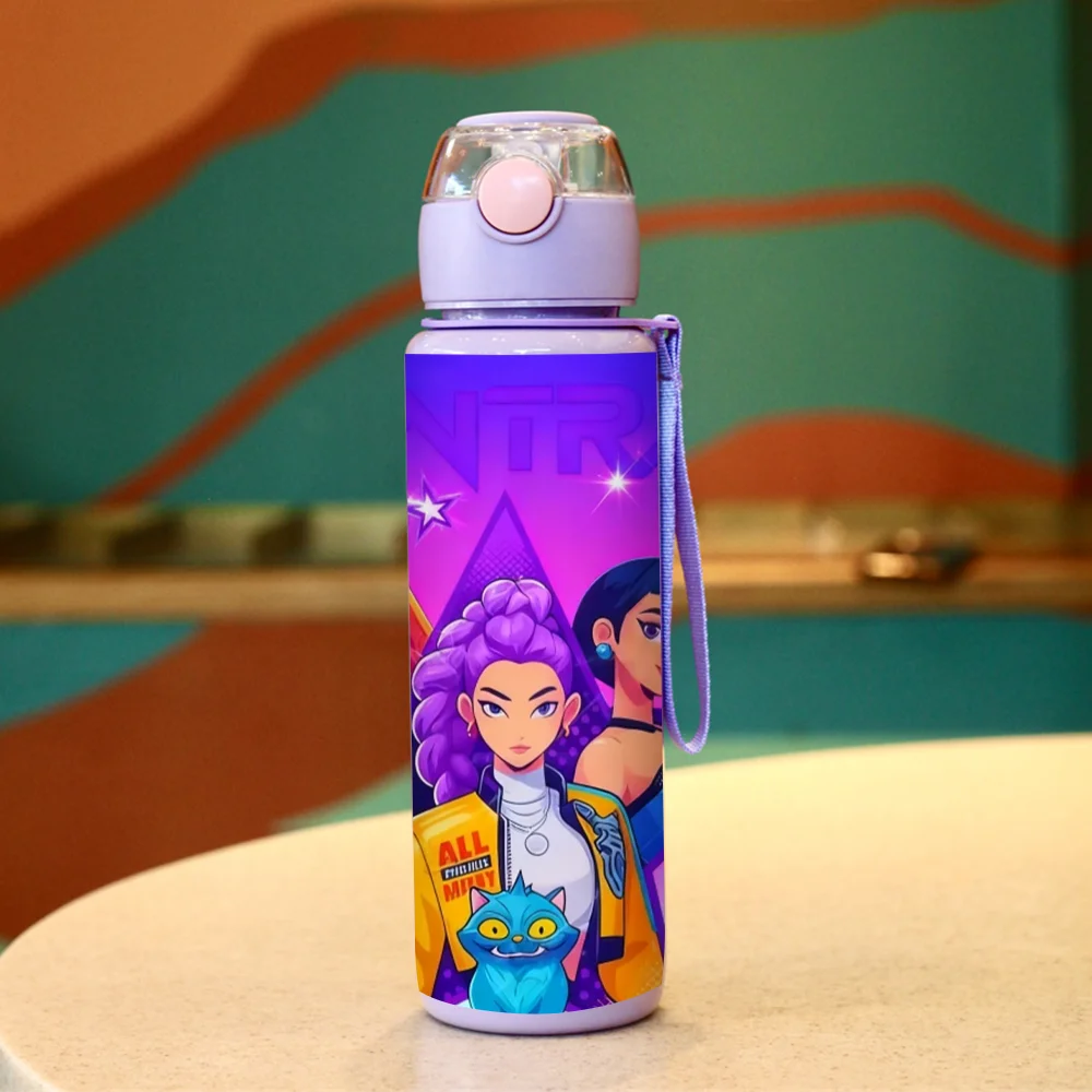 Kids' K-Pop Demon Hunters Portable Water Bottle: 3D Printed Leak-Proof Drinkware