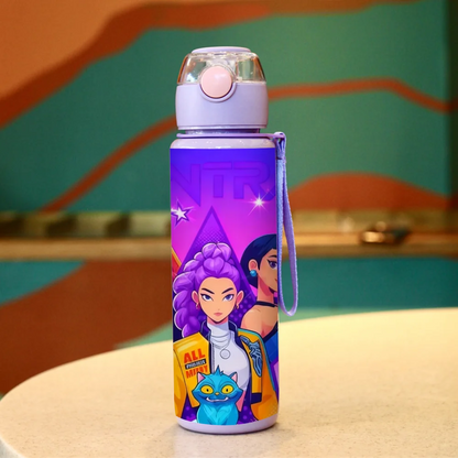 Kids' K-Pop Demon Hunters Portable Water Bottle: 3D Printed Leak-Proof Drinkware