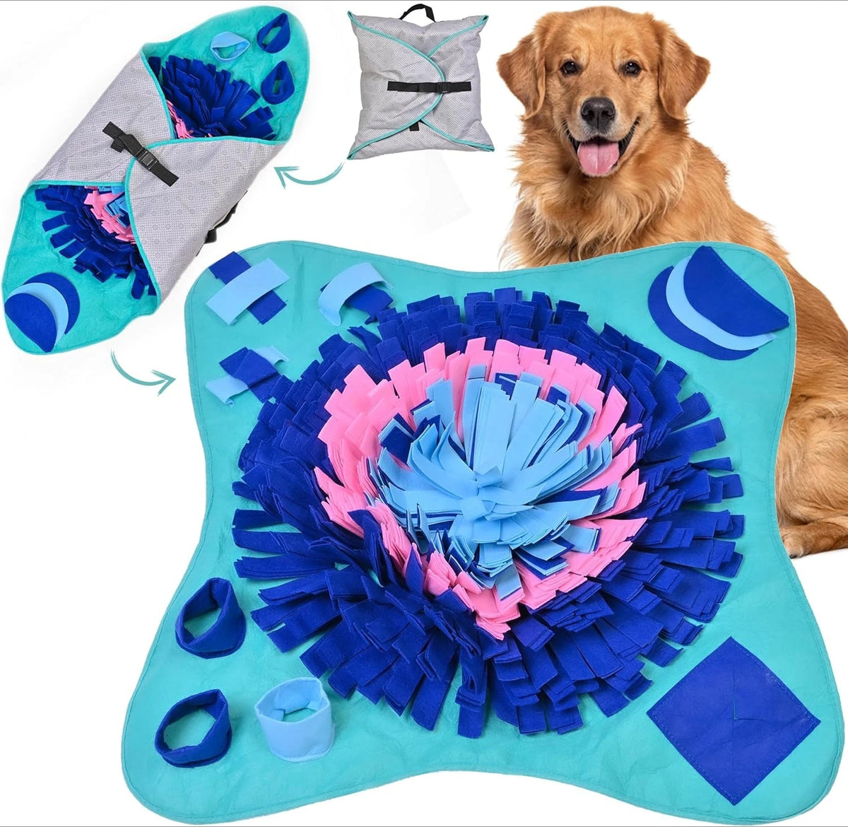 Snuffle Mat for Dogs, Pet Snuffle Mat for Small and Medium Dogs, Interactive Sniff Mat Feeding Mat for Puppies, Slow Feeder