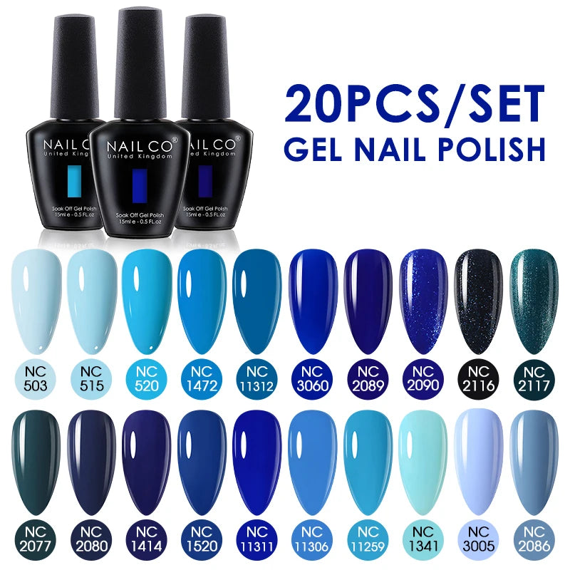 NAILCO 15ml 30/20/10pcs/Set UV Gel Nail Polish Semi Permanent Esmalte Vernis LED Gel Varnish Soak Off Nail Art All For Manicure