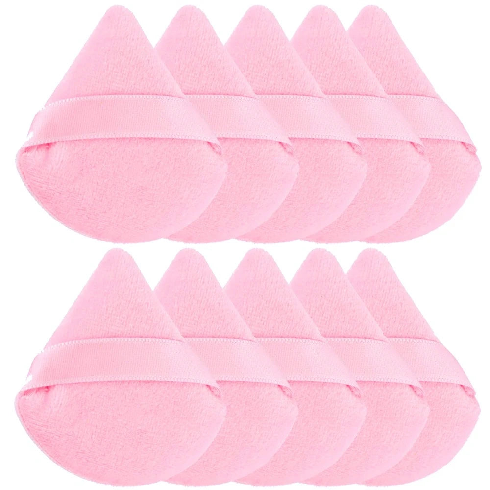 1/2/3/6Pcs Triangle Velvet Powder Puff Face Cosmetic Eye Beauty Makeup Tool Reusable Sponge Washable Mini Powder Puff Accessorie