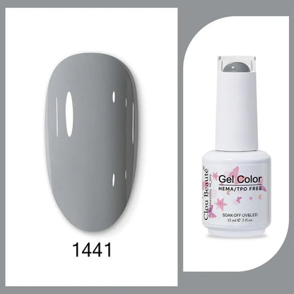 Clou Beaute 15ml Red Black White Green Neon Gel Nail Polish Base Top Coat Velvet Top 400 Colors Semi Permanent Gel Nail Varnish