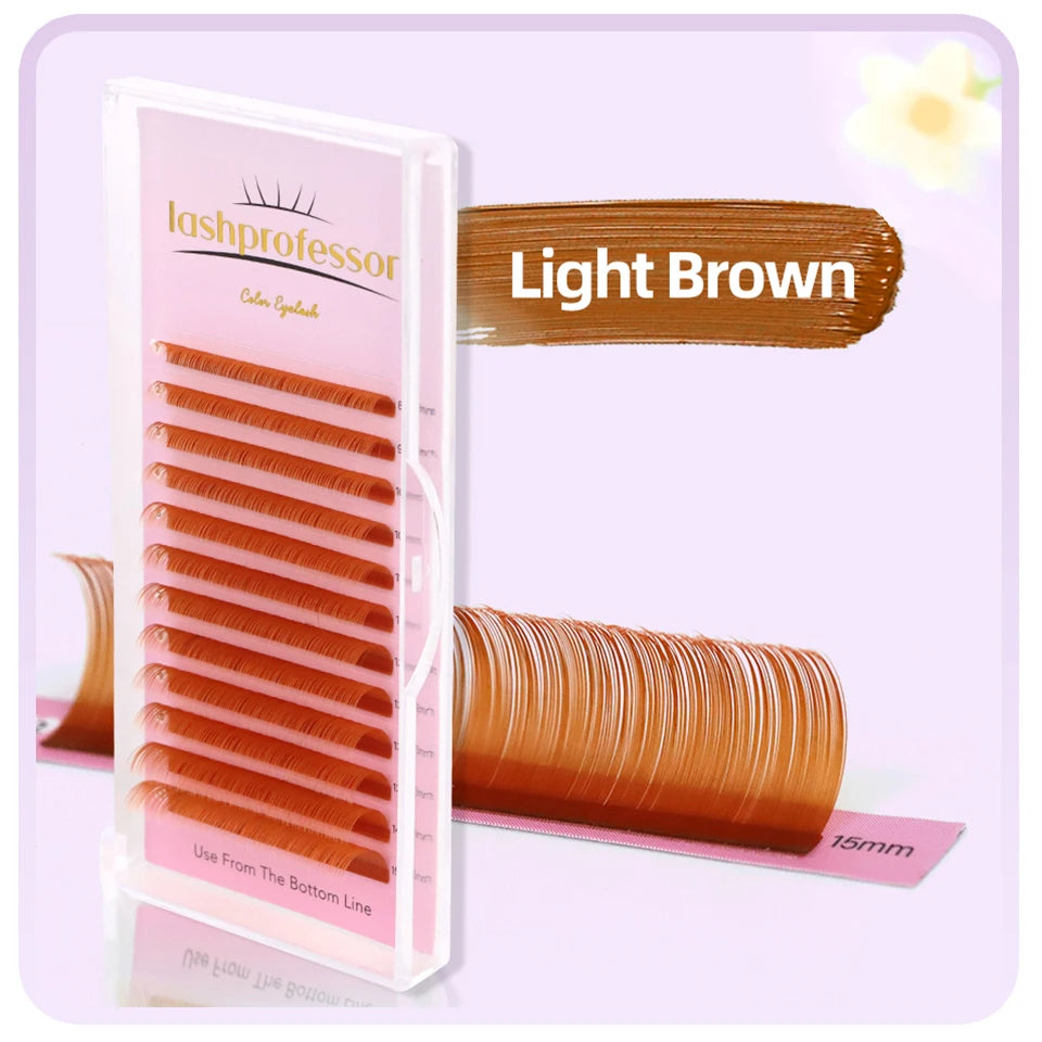 Brown Individual Eyelashes Extension 8-15 Mixed Lash Colorful Premium Dark Brown Lashes Soft Natural Mink False Eyelashes Makeup