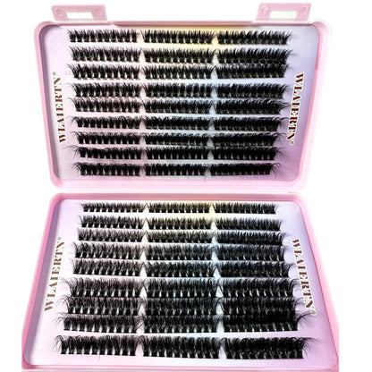 Faux Mink Eyelashes 540Cluster C Curled 9-16mm Mixed Natural Eyelash Extension 3D Russian Strip Personal Eyelash Makeup Tool