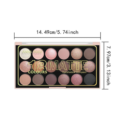 18Color Eyeshadow Palette Pearlescent Matte Fine Shimmer Glitter Earth Tones Long Lasting High Performance Beauty Makeup