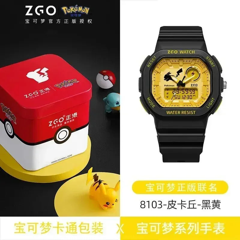 ZGO Co-branded  Watch Men's Sports Waterproof Student Trend Pikachu Quartz Electronic Watch Gifts