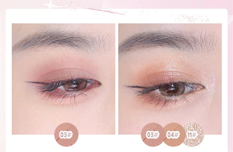Monochrome Glitter Eyeshadow Pearlescent Highlighter Powder Makeup Diamond Eye Shadow Palette Bright Shiny Eye Makeup Cosmetics
