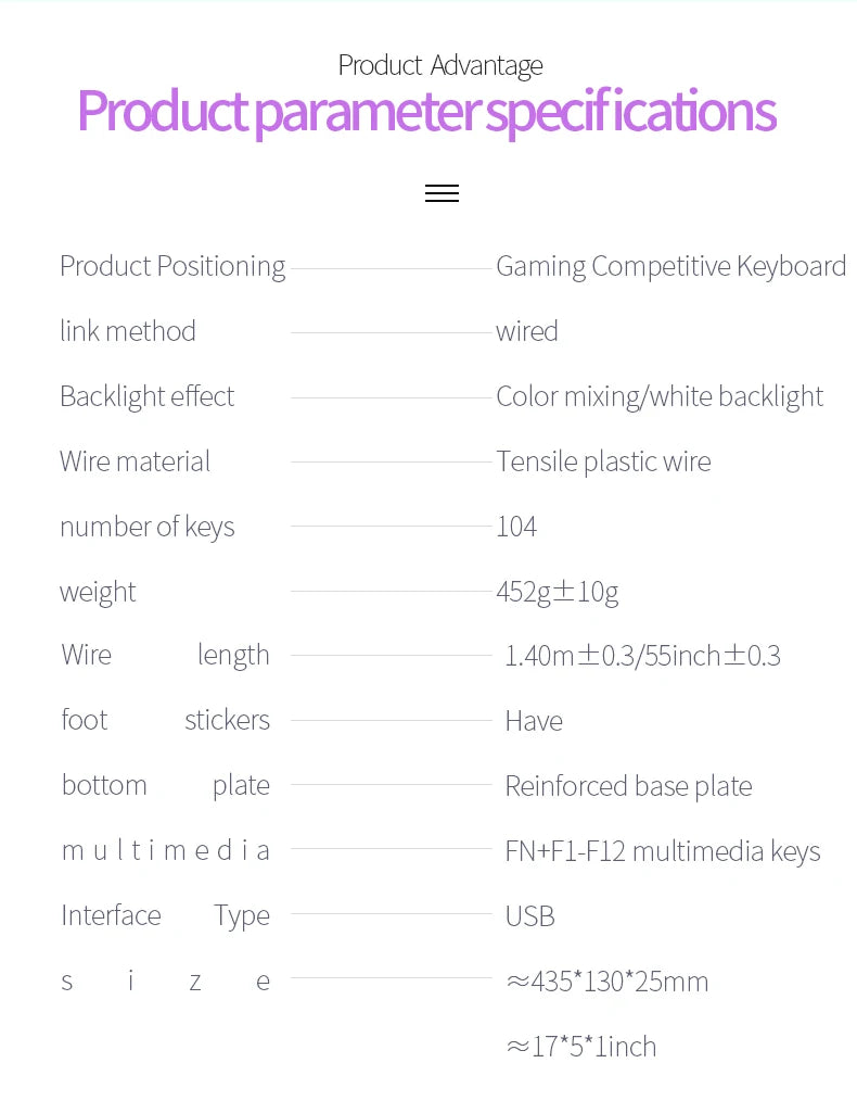 USB Wired Gaming Keyboard, 104 Keys Compatible with Windows Laptop/Computer/PC, Ergonomic Design, Office & Gaming Accessories