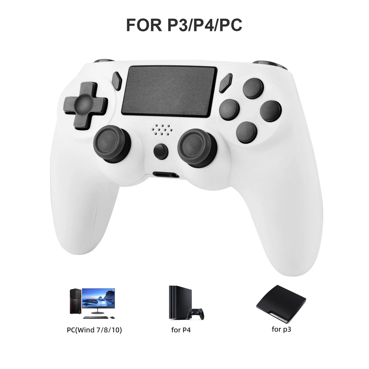 GAMINJA Wireless Gamepad With 6-axis Gyroscope PC Joystick touchpad Dual Vibration For PS4 PS3 PC Multi-function Controller
