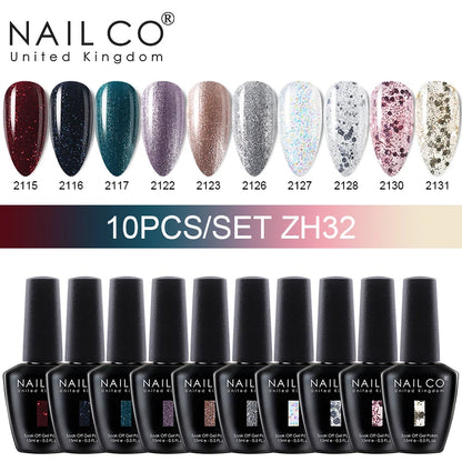 NAILCO 15ml Gel Nail Polish Set 30pcs/Lot Gel Polish Nail Soak Off UV LED Semi-Permanent Varnishes Nail Art Salon Free Shipping