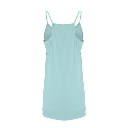 Women's Tennis Dress Solid Color Pocket Sexy Suspender Fake Two-piece Loose Breathable Comfortable Sports Dress