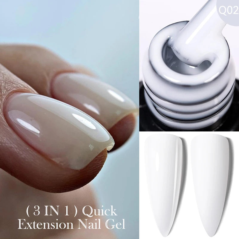 LILYCUTE 15ML Quick Extension Gel Nail Polish Nude Milk White Color Finger Prolong Acrylic Crystal Construction Hard Gel Varnish