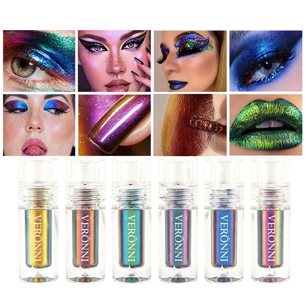 Chameleon Liquid Eyeshadow Long Lasting Multichrome Duochrome Eyeshadow Pigments Aurora Eyeshadow Glitter Makeup Party Cosmetic