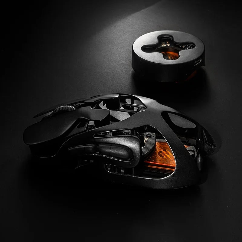 Angry Miao AM Infinity Mouse Tri Mode Wireless Mouse Paw3950 8000Hz Lightweight Hollow Out Magnalium Gaming Mice PC Accessories