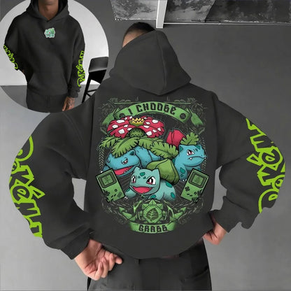 Pokemon Animation Derivatives Men's and Women's Summer Fashion Oversize Hoodie and Sweatpants Popular Top