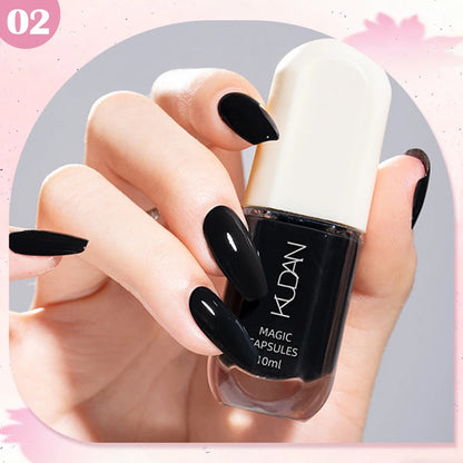 KUDAN Dark Burgundy Nail Polish, Alcohol-Free - Long-Lasting Formula Quick Drying Without Lighting, Glossy And Shiny Surface