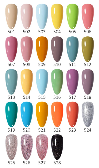 Arte Clavo 15ml 24pcs/Set Gel Nail Polish Set Kit Semi Permanent Base Top Coat LED Varnish Summer Neon Colors UV Nails Art Gel