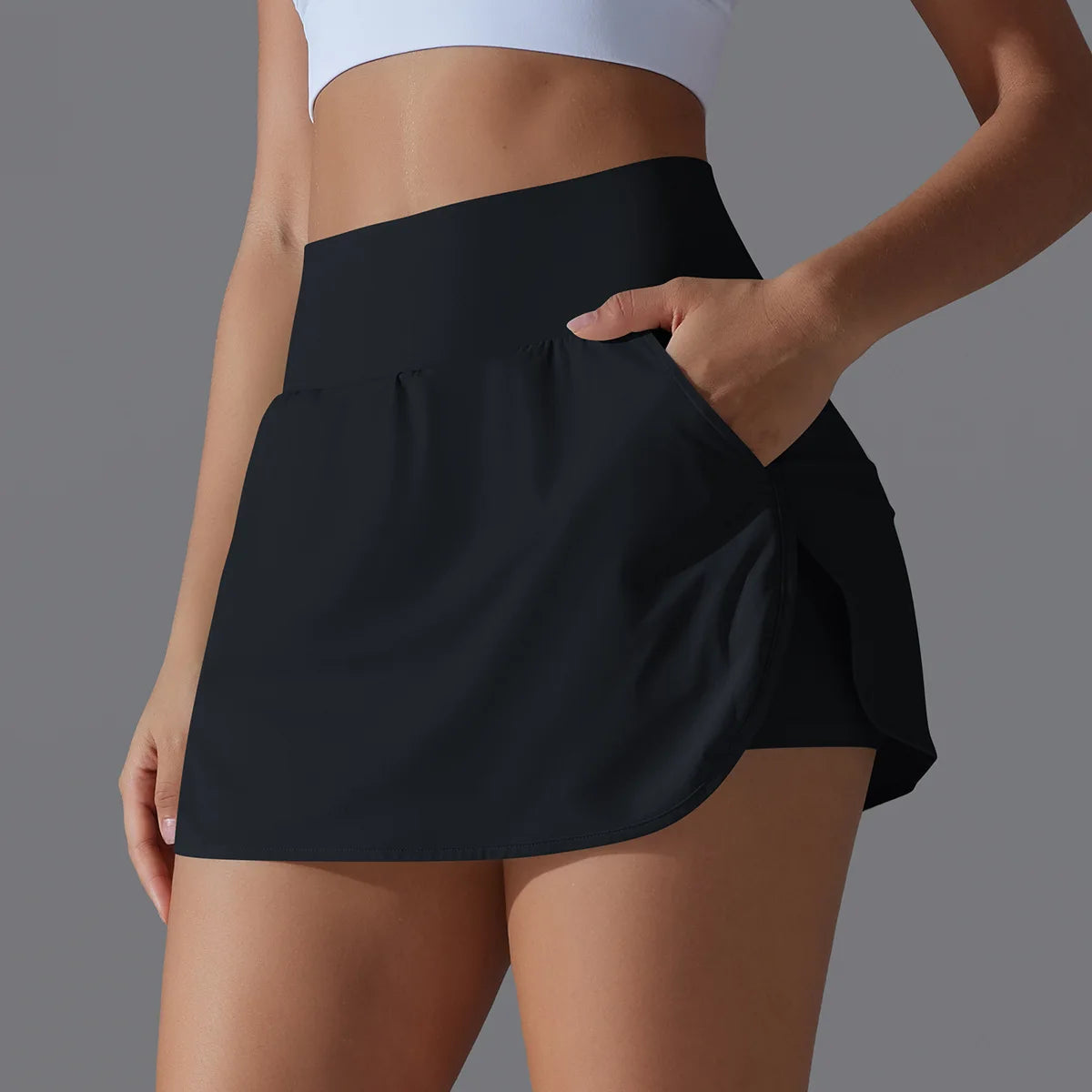 Sports Yoga Skirt Women 2 in 1 Badminton Tennis Skirt With Shorts High Waist Breathable Sweat Skirt Athletic Fitness Golf Skorts