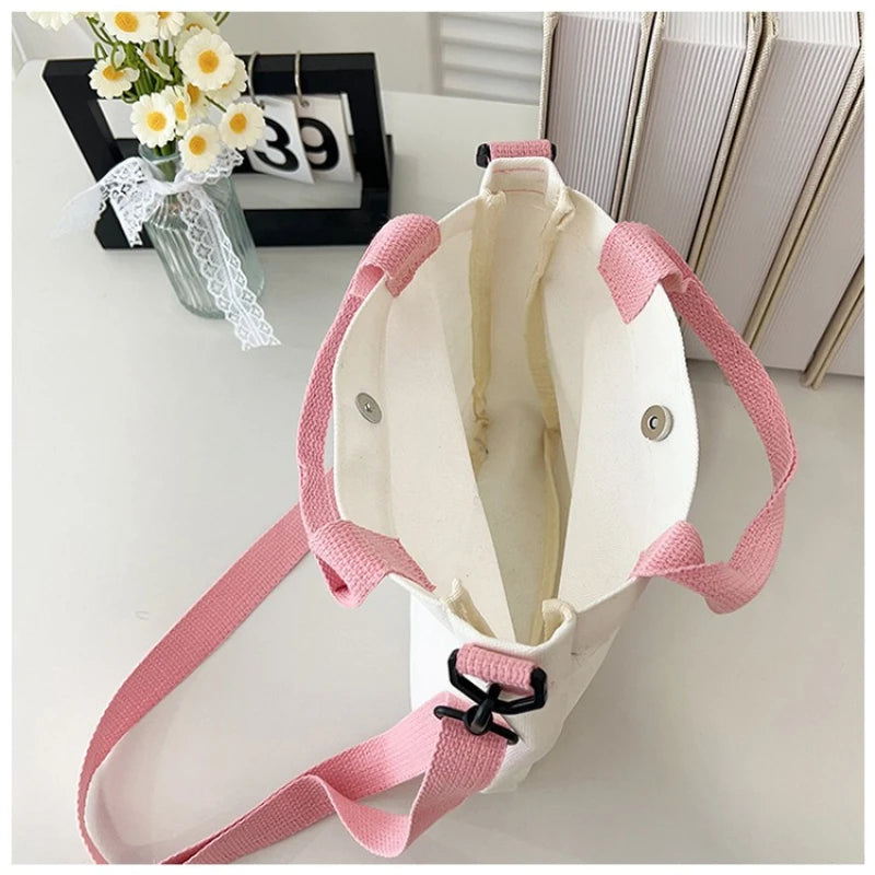 Anime Pokemon Pikachu Canvas Shoulder Bag Cute Cartoon Pattern Print Handbag Boys Girls Leisure Crossbody Bag Birthday Gift