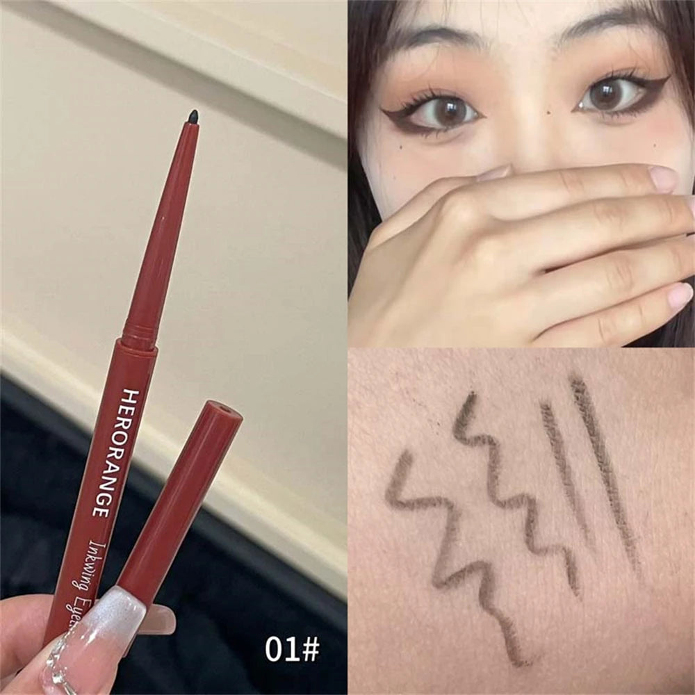 12 Colors Eyeliner Pencil Waterproof Long-lasting Orange Black Brown Easy Wearing Eyeshadow Contour Stick Lying silkworm Makeup