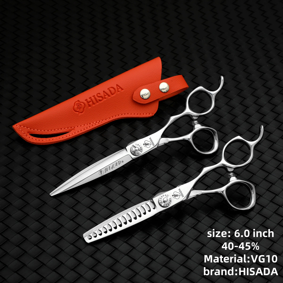 HISADA hairdressing scissors	professional barber scissors 6.0  Inch scissors VG10 material professional barber scissors