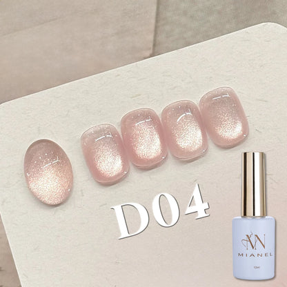 MIANEL 1-16PCS Light Smoke Magnet Cat Eye Gel Nail Polish 2025 New Glass Bead Nude Pink Nail Glue Pink Nails Blue Nails Nail Art