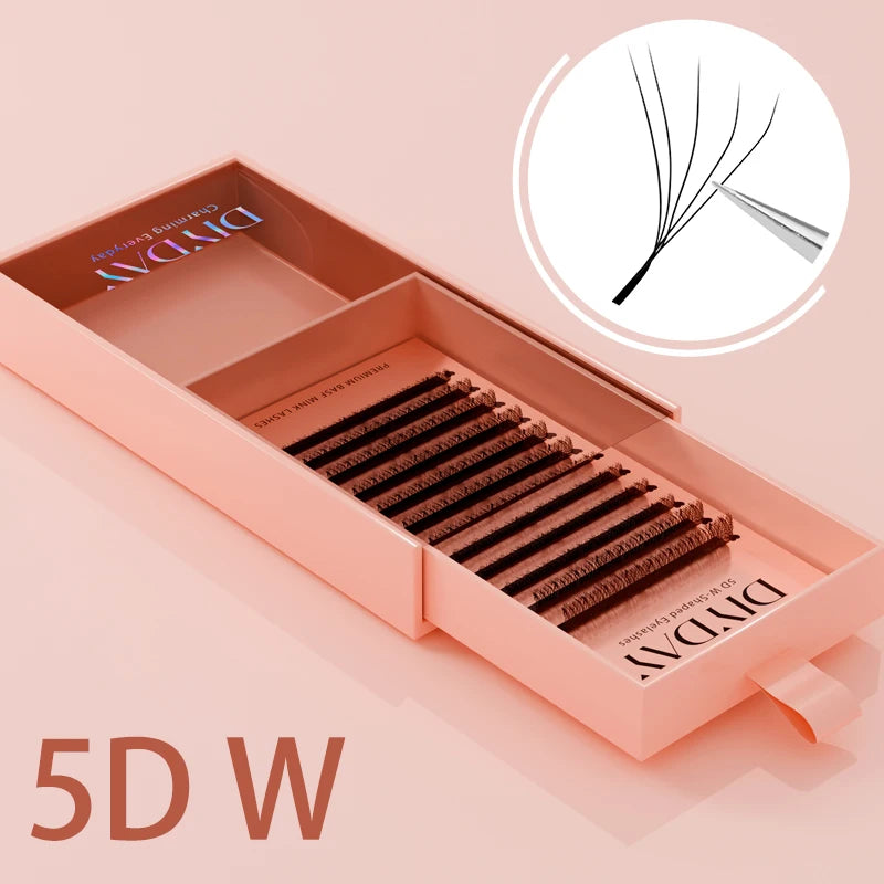 DIYDAY W Shaped Eyelash Extension Premade 3d 4d 5d 6d 7d 8d Mink Faux Lashes BASF PBT Natural Look False Eyelashes