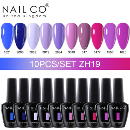 NAILCO 15ml Gel Nail Polish Set 30pcs/Lot Gel Polish Nail Soak Off UV LED Semi-Permanent Varnishes Nail Art Salon Free Shipping