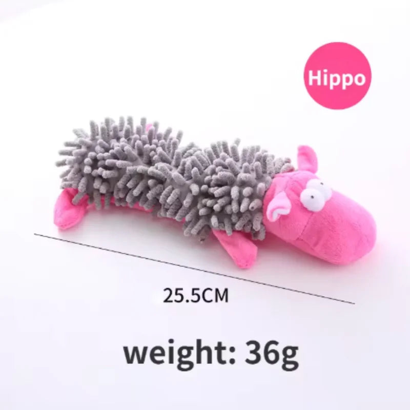 Durable Pet Dog Plush Toy for Small Breeds - Animal Shape Squeaky Chew Cleaning Toy for Chihuahua Yorkshire Bichon Puppies