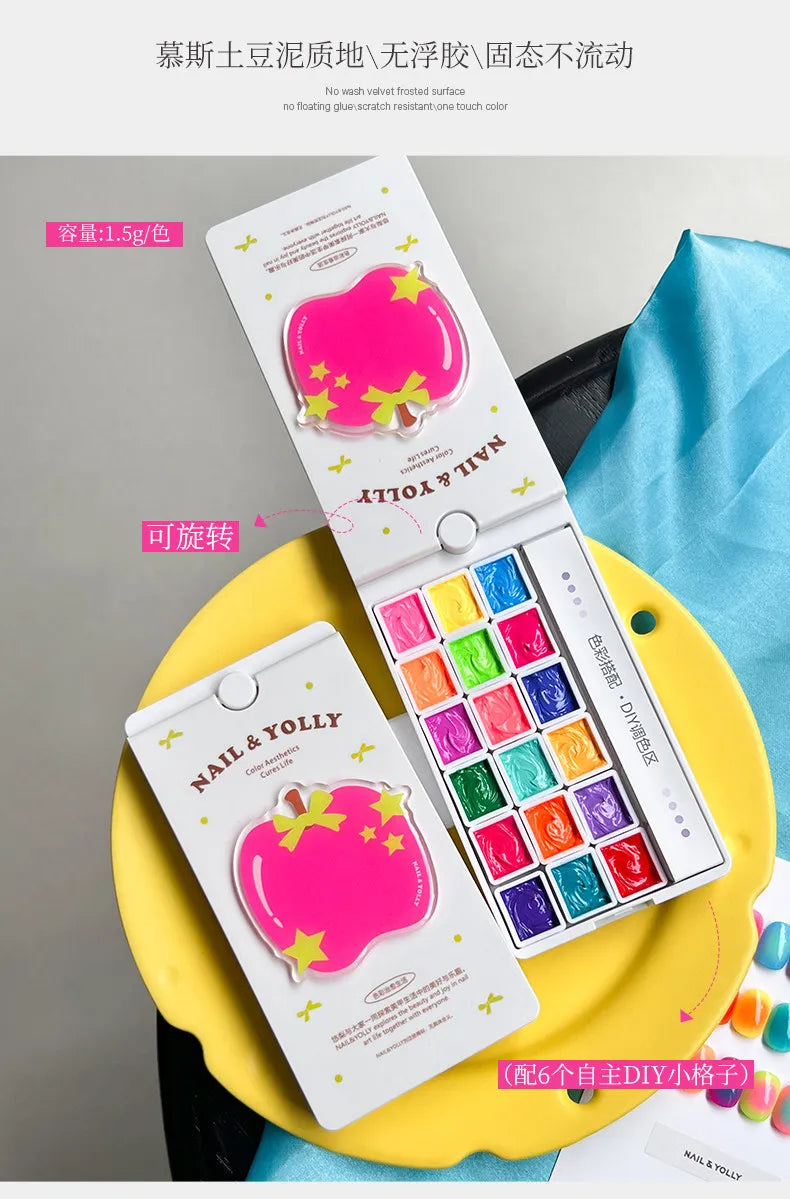 YOLLY 18 Colors Multicolor Pat Pat Nail Gel Set 2026 New High Quality Long Lasting Non-toxic UV Gel for Nail Salon DIY Wholesale