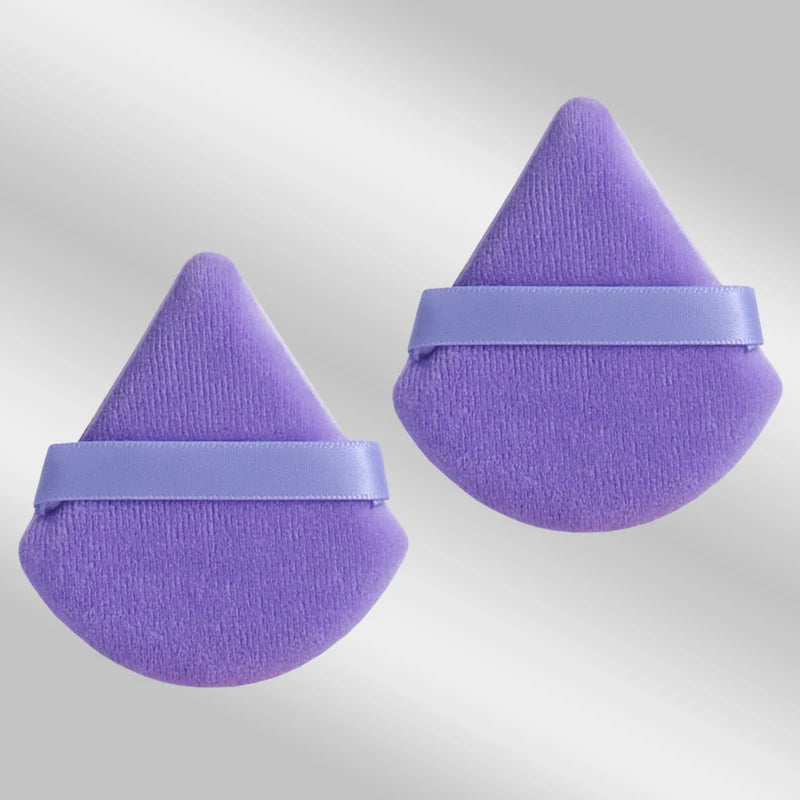 2 件 Triangle Powder Puff Face Makeup Sponge Soft Velvet Cosmetic Puff Blender Beauty Foundation Sponge Make up Accessories