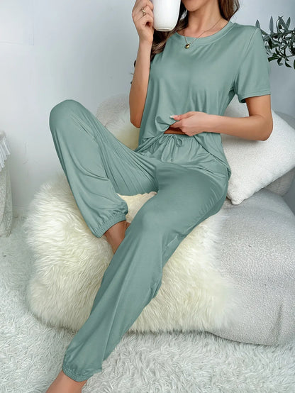 Suit Women's Clothing Family Clothing Summer Comfortable Casual Fashion Pajamas And Pants Set Two-piece