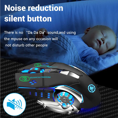 2.4G Wireless Mouse USB Bluetooth Mecha Gaming Mouse Rechargeable Silent Backlight Mice Ergonomic Office Mice Game Accessories