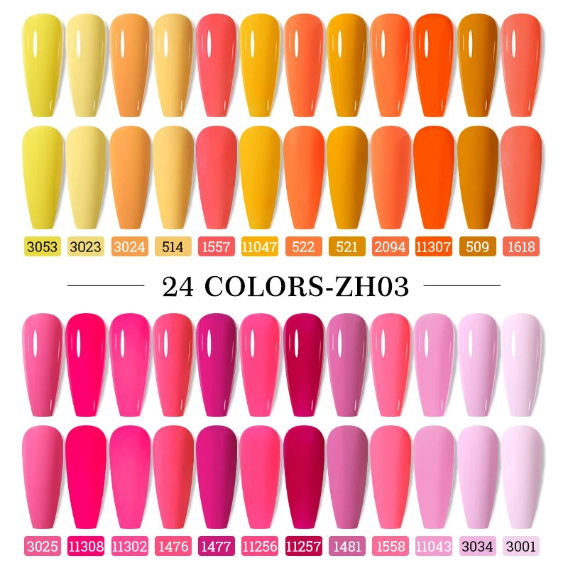 Arte Clavo 15ml 24pcs/Set Gel Nail Polish Set Kit Semi Permanent Base Top Coat LED Varnish Summer Neon Colors UV Nails Art Gel