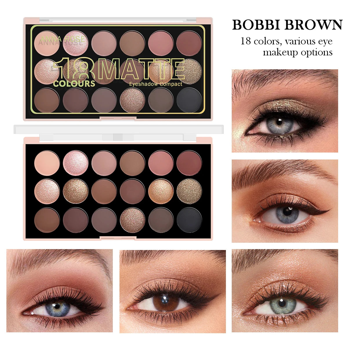 18Color Eyeshadow Palette Pearlescent Matte Fine Shimmer Glitter Earth Tones Long Lasting High Performance Beauty Makeup