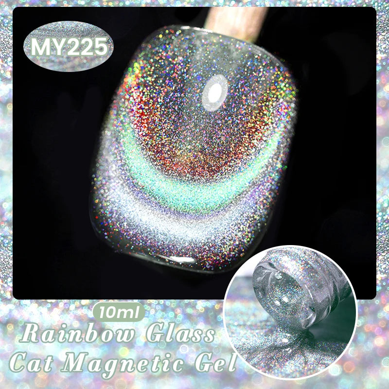 BORN PRETTY Sparkling Glass Bead Cat Magnetic Gel Nail Polish Flash White Spar Red Color Semi Permanent Soak Off UV Gel Varnish
