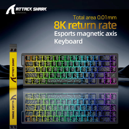 Magnetic Switch Keyboard ATTACK SHARK X68HE Wired and FREEWOLF F68 Wired F68Pro Wireless for Pro Gaming 8K Hz 0.01mm Rapid Trigg