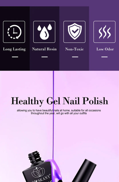 MOSKANY 12ML Nail UV Gel Polish Set Pink Red Manicure 6 Color Soak Off Semi Permanent UV Gel Polish Varnish Kit Nails Supplies