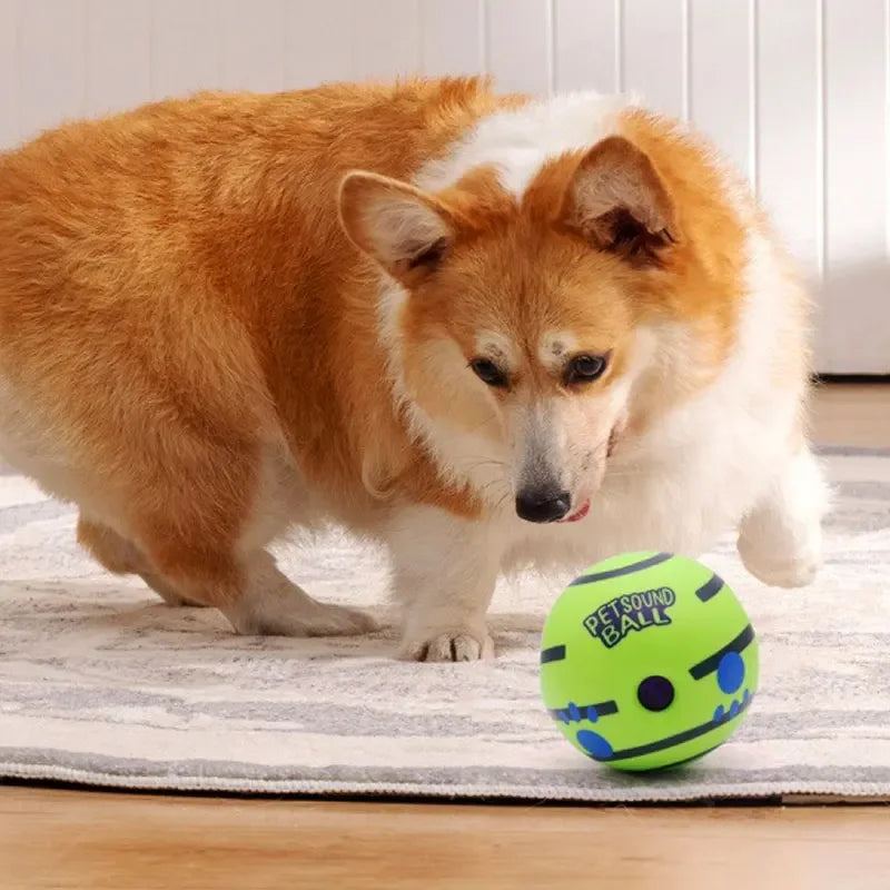 Wobble Wag Giggle Glow Ball Interactive Dog Attention Toy Fun Giggle Sounds Ball When Rolled or Shaken for Pet Dog Fun