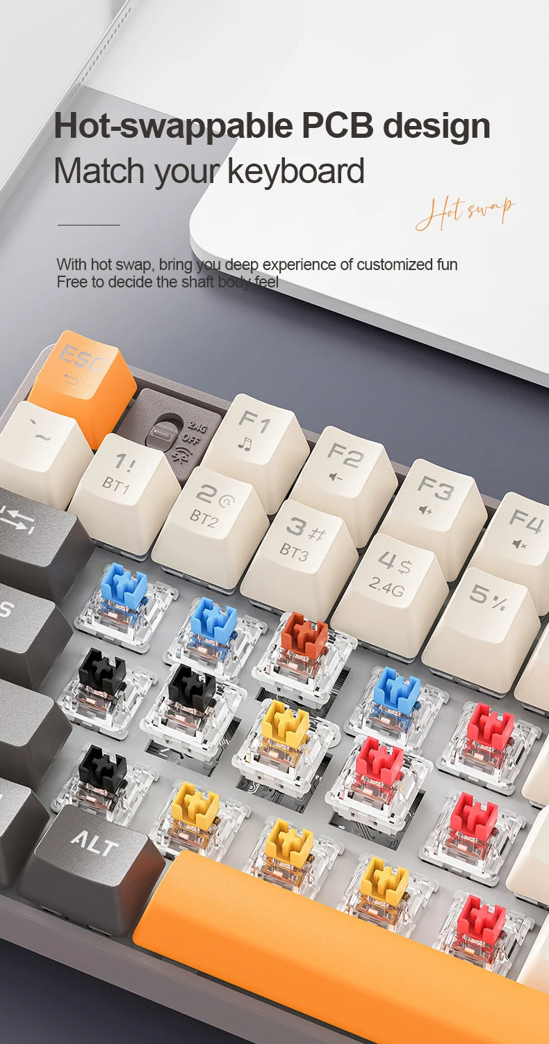 SMAILWOLF MK87 Bluetooth wireless mechanical keyboard E-sports game full key hot plug custom keyboard