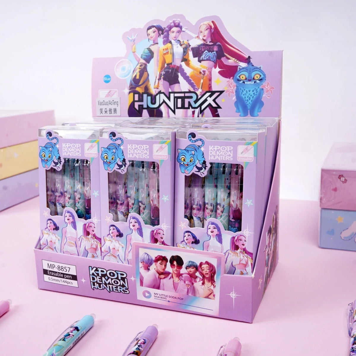 Cute High-Value Press Erasable Gel Pens, Kpop Girls Design 0.5mm, Creative Student School Stationery Supplies Gift