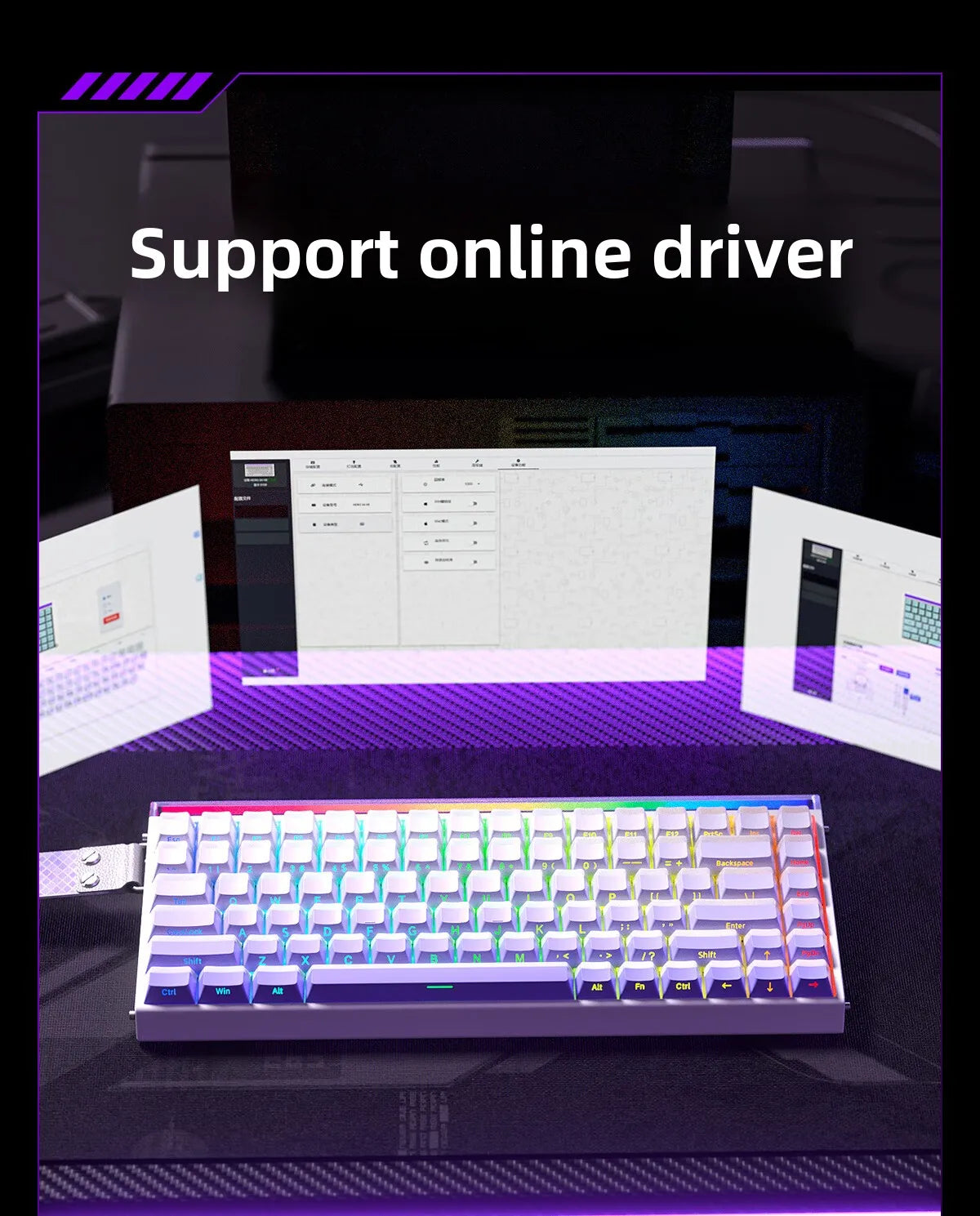 AULA HERO84 HE Wired Mechanical Keyboard RGB Music Rhythm 8K Return Rate Keyboard Magnetic Switch Computer Accessorie for Gamer