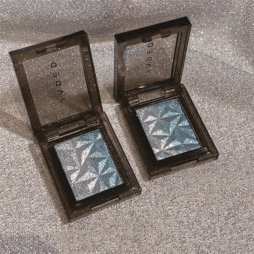 Chameleon Gradient Eyeshadow Palette Glitter Smokey Silver Blue Highlighter Metallic Pearlescent Eyes Makeup Lasting Brightening