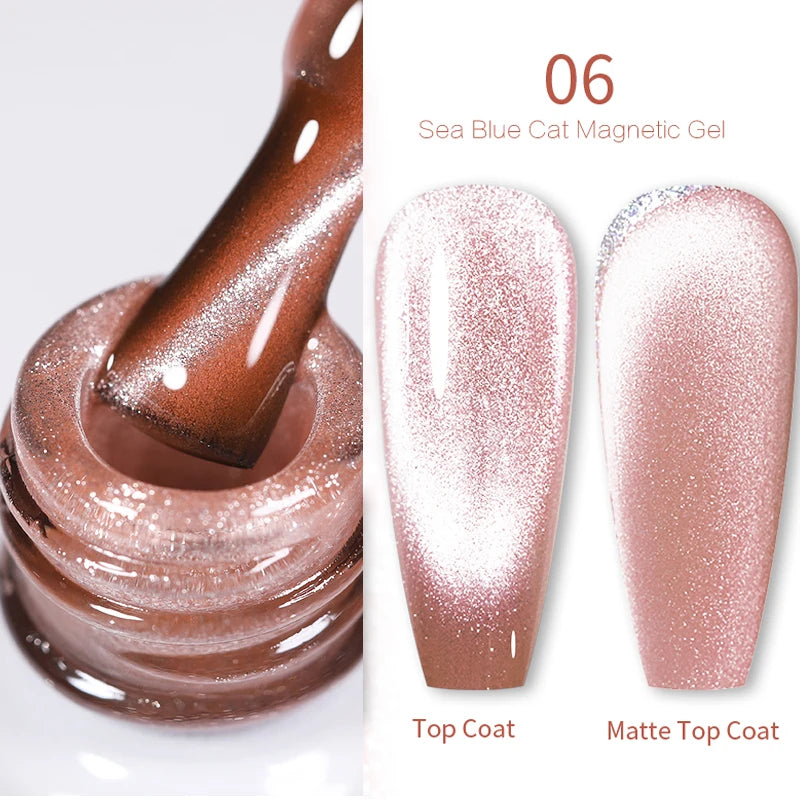 BORN PRETTY Sparkling Glass Bead Cat Magnetic Gel Nail Polish Flash White Spar Red Color Semi Permanent Soak Off UV Gel Varnish