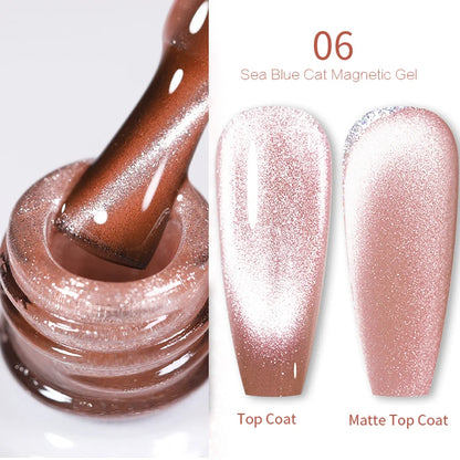 BORN PRETTY Sparkling Glass Bead Cat Magnetic Gel Nail Polish Flash White Spar Red Color Semi Permanent Soak Off UV Gel Varnish