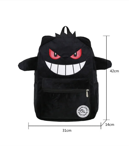 TAKARA TOMY Pokemon Backpack Gengar Student School Bag Children's Gifts Cartoon Kawaii SchoolBag Mochila