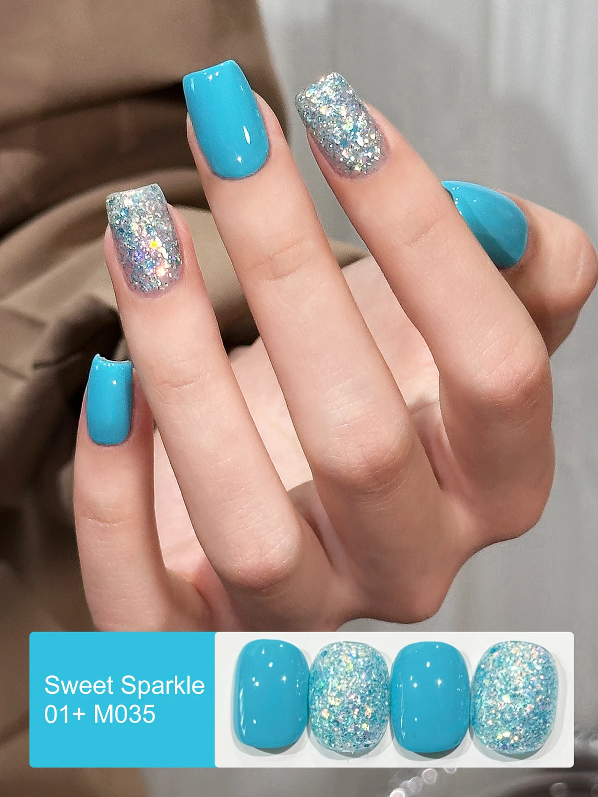 2/16pcs Nail Art Candy Sequins Solid Color Nail Polish Gel Set, Color Sequins with Solid Color Shiny Gloss Nail Art DIY
